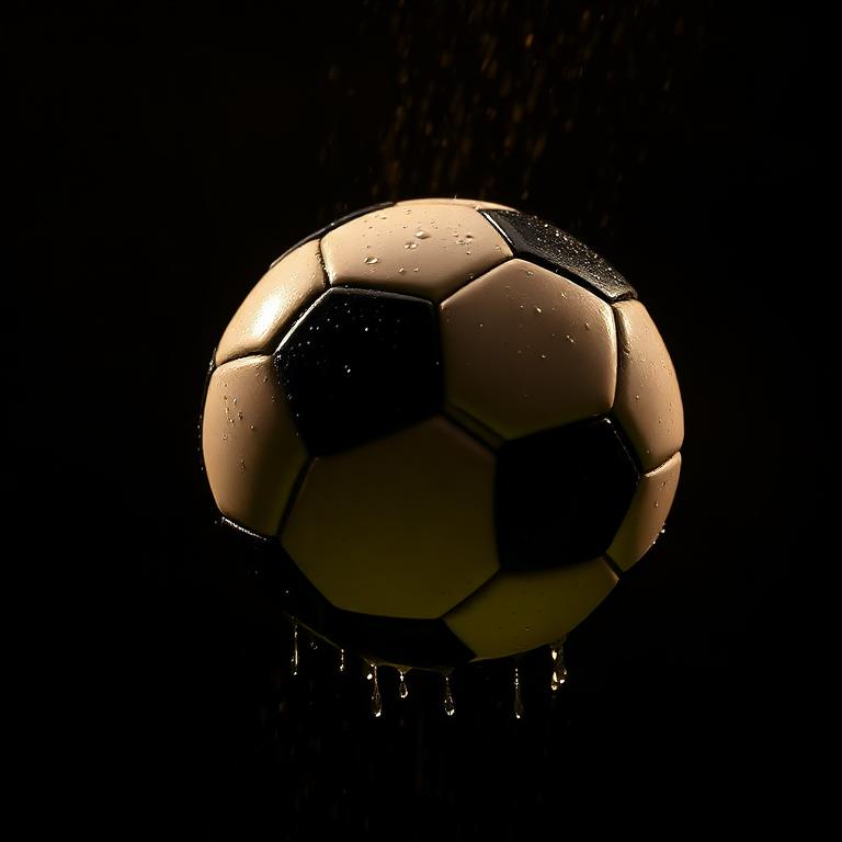 Soccer ball with dramatic lighting