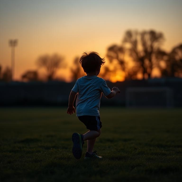 Young player at agility ladder training